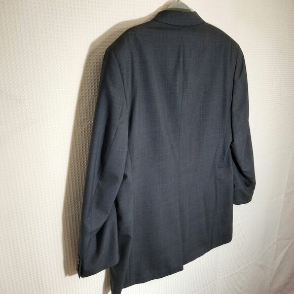 Jos. A. Bank 44L Blazer Men Wool 2-Button Gray Subtle Plaid Made in Mexico - Picture 7 of 8